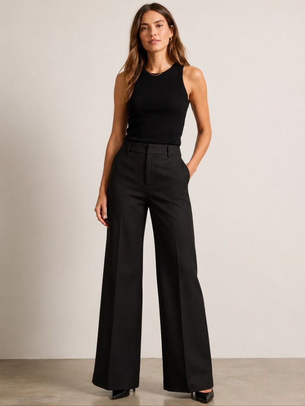 J. Crew Black Wide Leg Pants